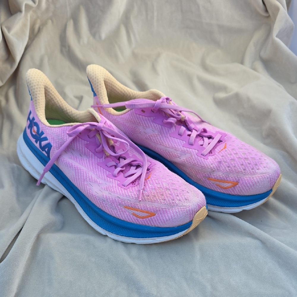 Hoka Women's Pink and Blue Running Shoes